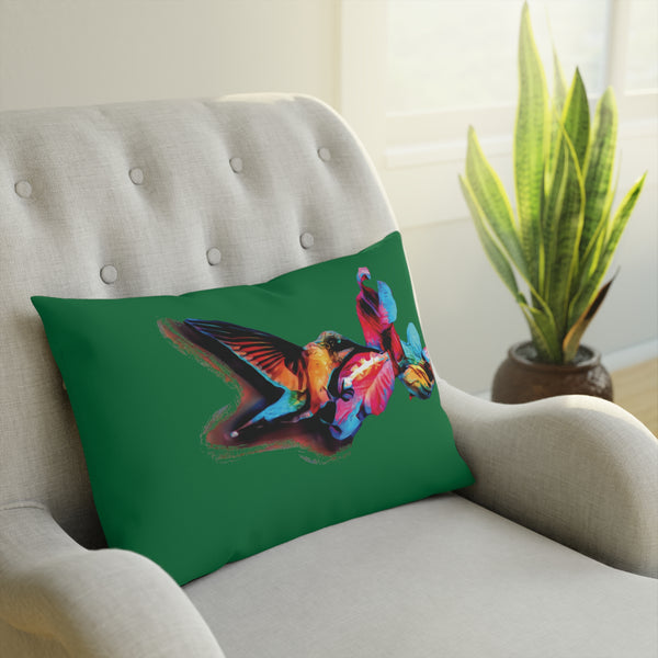 Hummingbird Landing Green Cushion