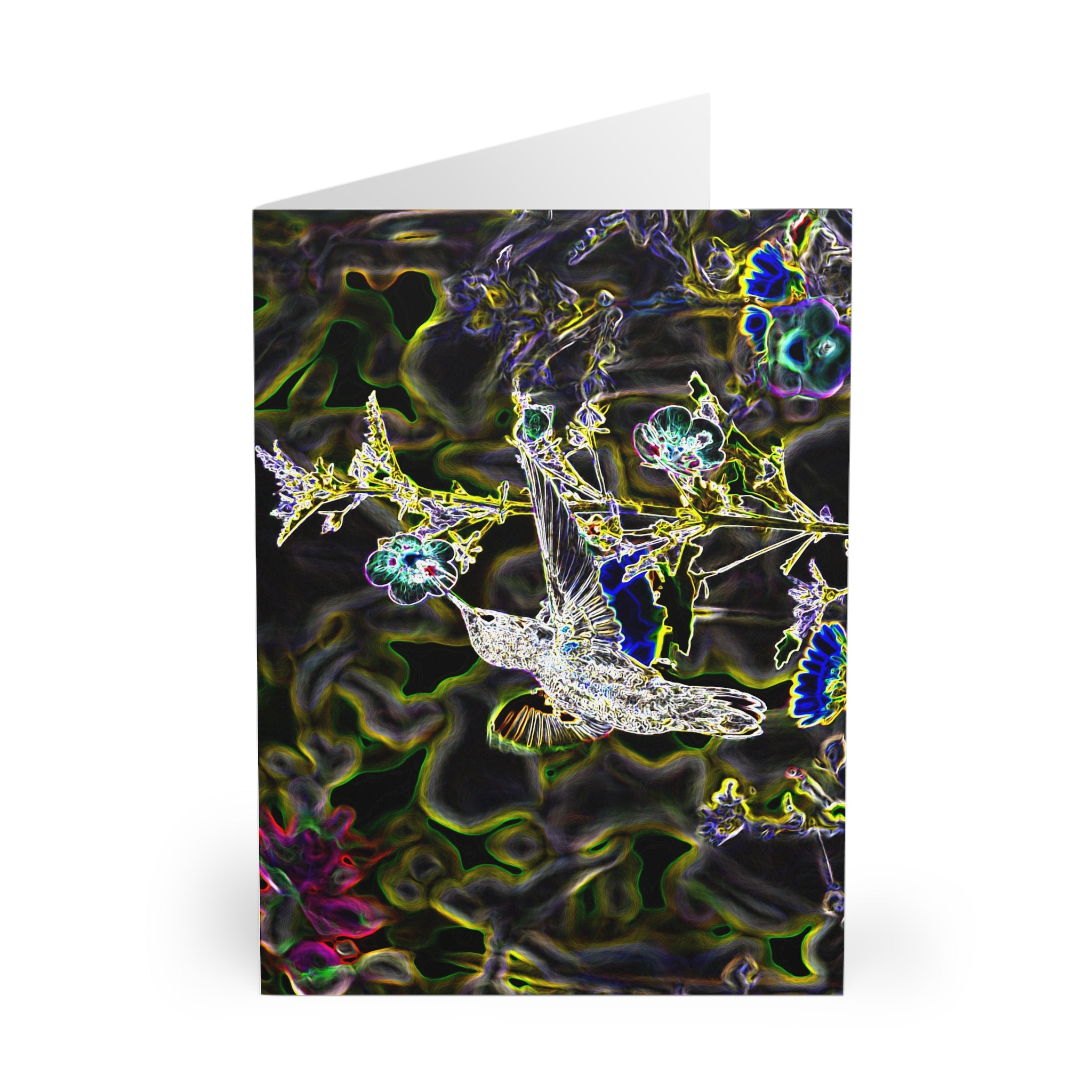 Dainty Pink Hummingbird Night Dreams Notecard (5 Pack)