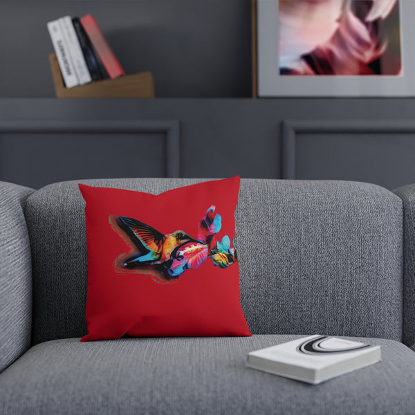 Hummingbird Landing Red Cushion