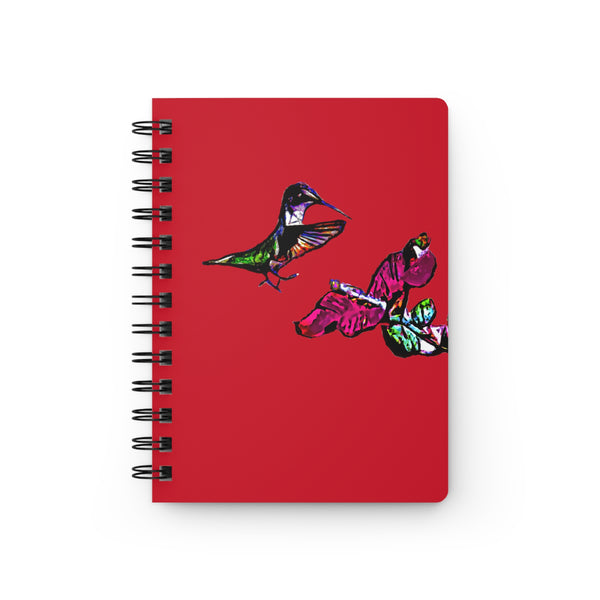 Hummingbird Bounce Red Spiral Bound Journal