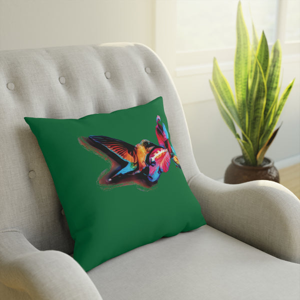 Hummingbird Landing Green Cushion