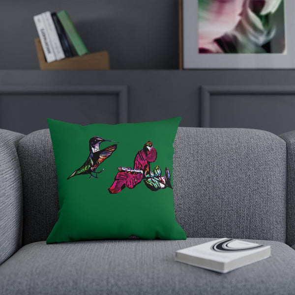 Hummingbird Bounce Green Cushion