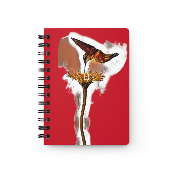 Hummingbird Flame Red Spiral Bound Journal