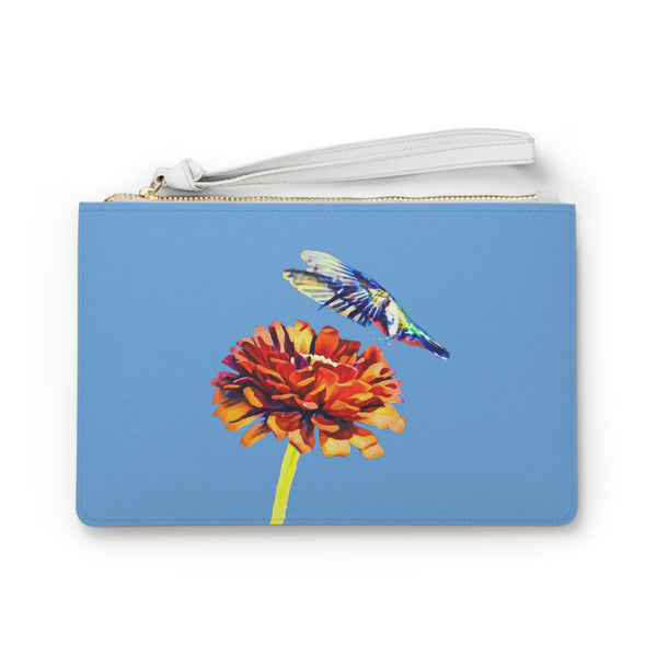 Hummingbird Wings Up Light Blue Clutch Bag (2)