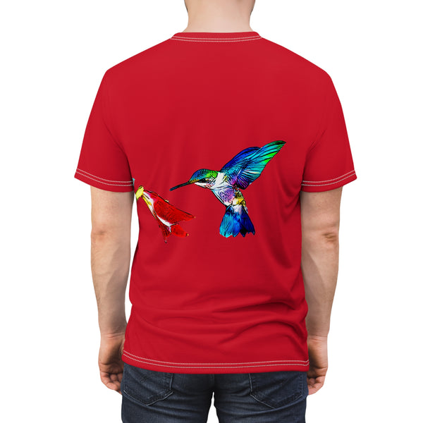 Unisex Cut & Sew Hummingbird Sweet Red Tee (AOP 1)