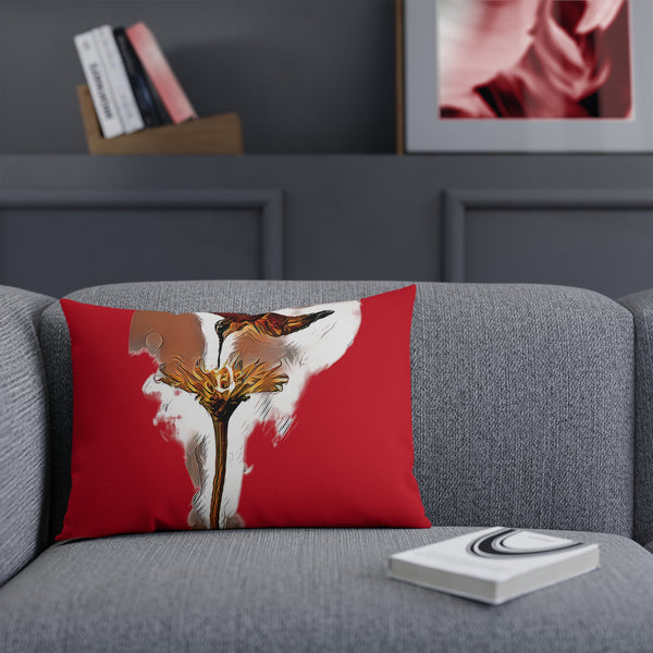 Hummingbird Flame Red Cushion