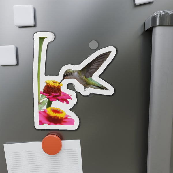 Hummingbird Zinnia Die-Cut Magnets