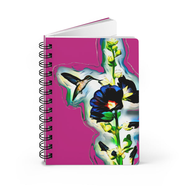 Hummingbird Standing Neat Pink Spiral Bound Journal