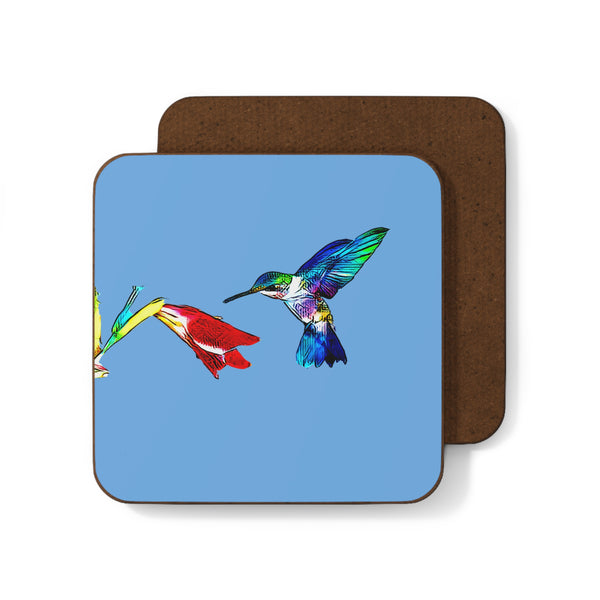 Hummingbird Sweet Light Blue Hardboard Back Coaster