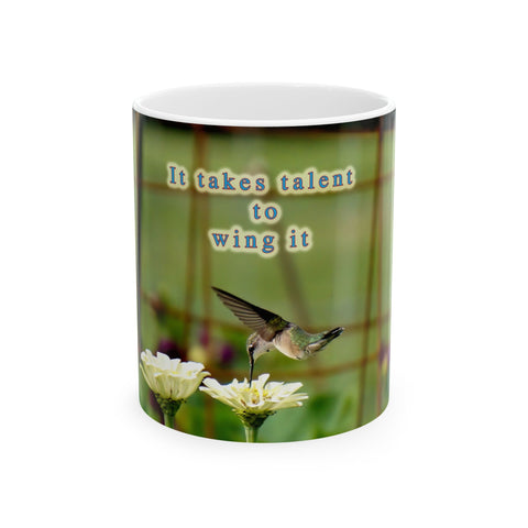 Wing It Hummingbird Ceramic Mug 11oz