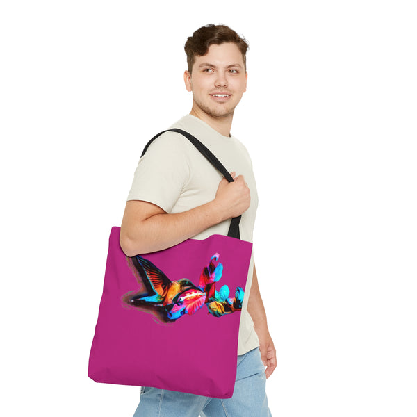 Hummingbird Landing Neat Pink Tote Bag (AOP 1)