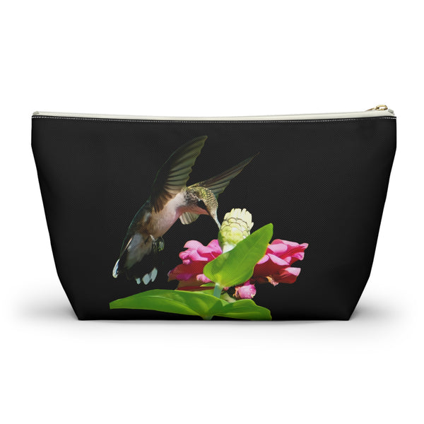 Hummingbird Wings Up Black Accessory Pouch w T-bottom