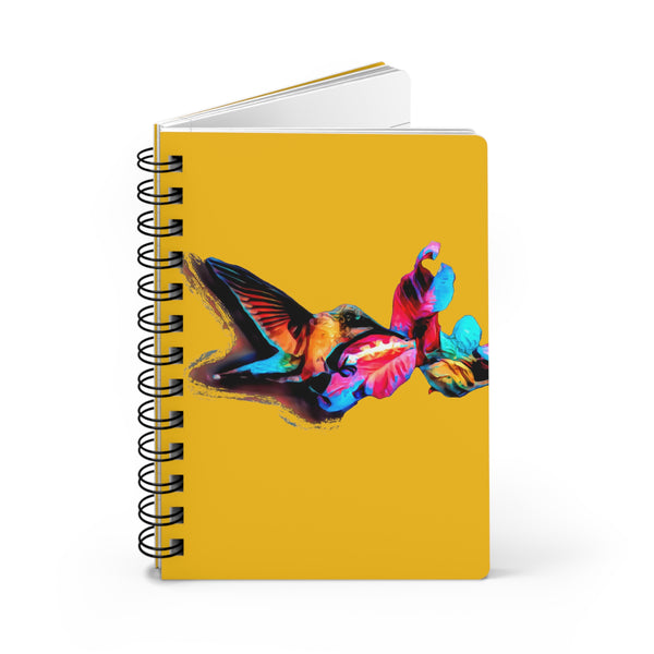 Hummingbird Landing Yellow Spiral Bound Journal