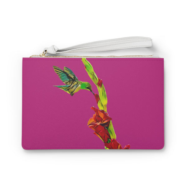 Hummingbird Gladiolus Neat Pink Clutch Bag (2)