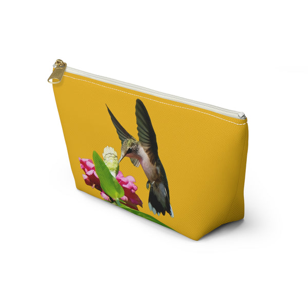 Hummingbird Wings Up Yellow Accessory Pouch w T-bottom