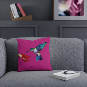 Hummingbird Sweet Neat Pink Cushion