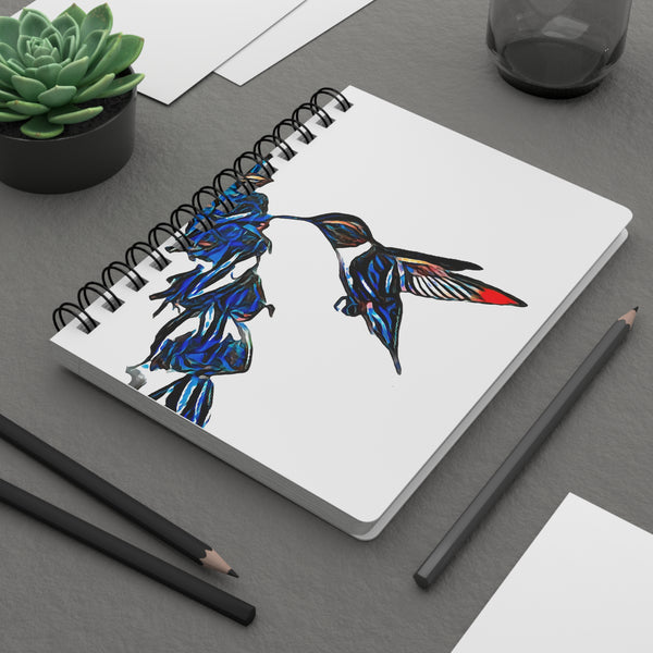 Hummingbird Blue Stick Spiral Bound Journal