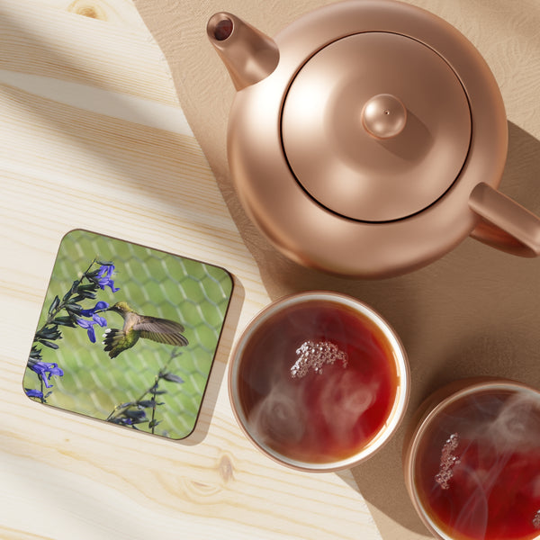Violet Twist Hummingbird Hardboard Back Coaster