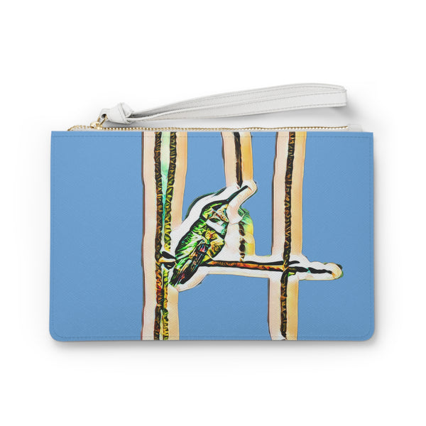 Hummingbird Emerald Light Blue Clutch Bag (2)