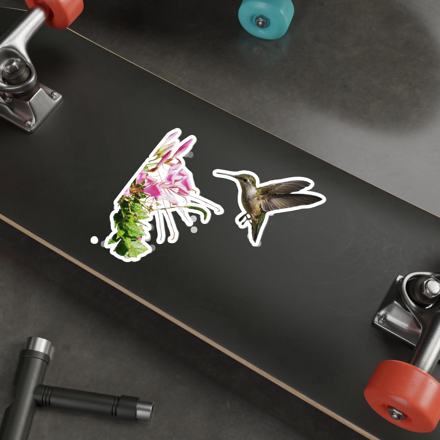 Hummingbird Shaggy Splendor Bloom Die-Cut Stickers