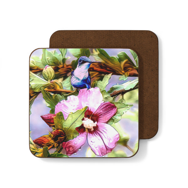 Hummingbird Heaven Drops Hardboard Back Coaster