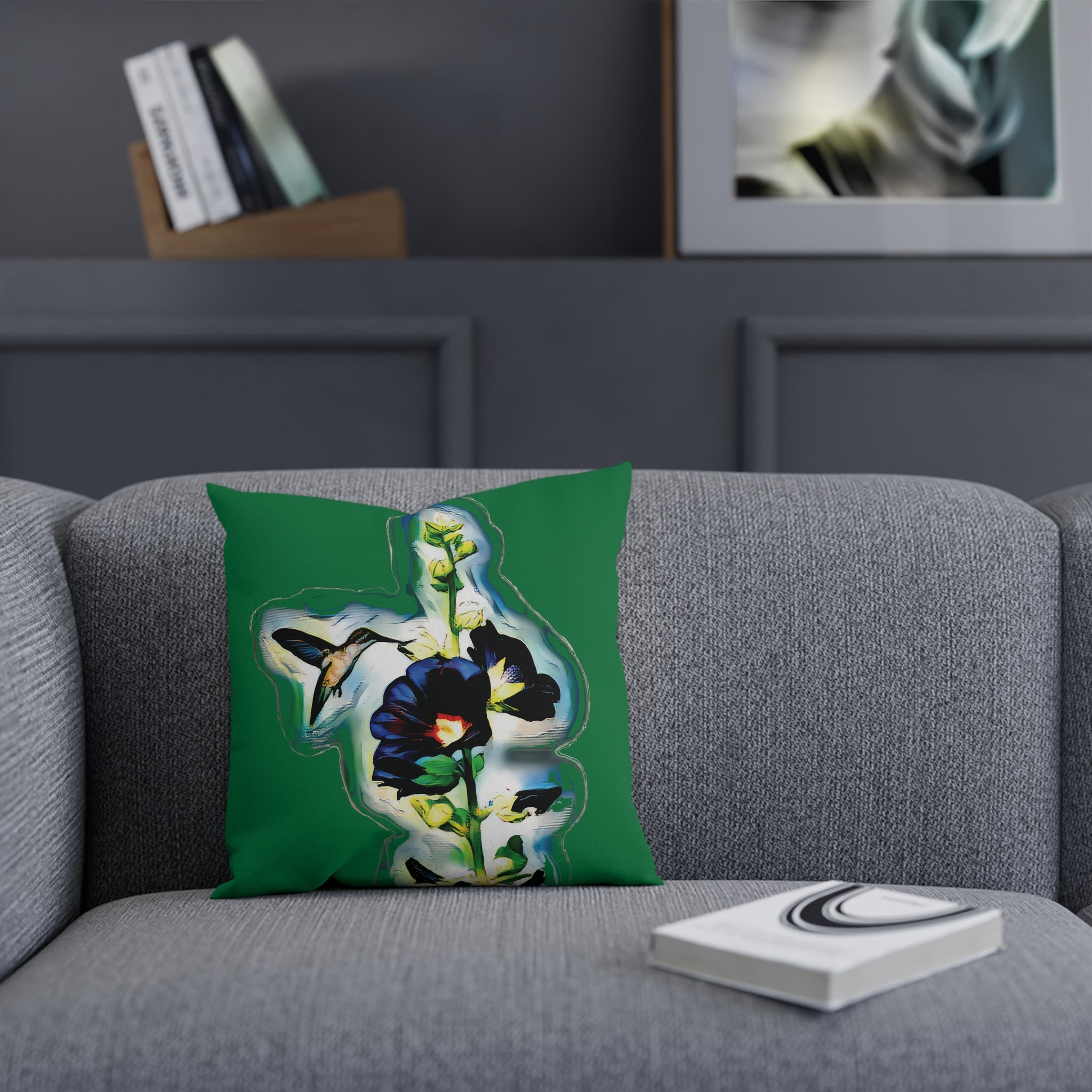 Hummingbird Standing Green Cushion