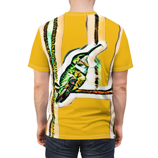 Unisex Cut & Sew Hummingbird Gaze Yellow Tee (AOP 1)