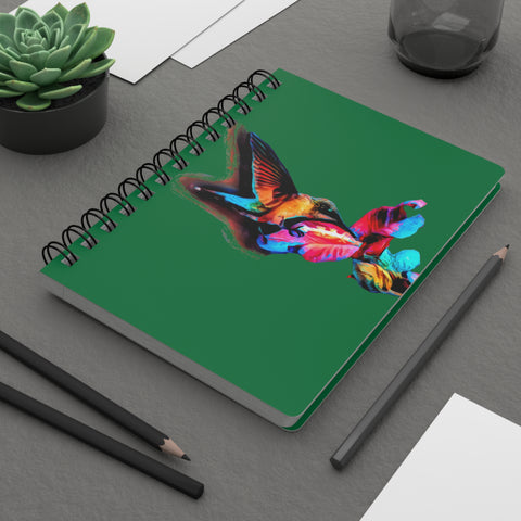 Hummingbird Landing Green Spiral Bound Journal