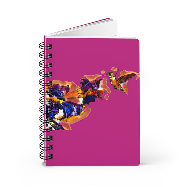 Hummingbird Violet Neat Pink Spiral Bound Journal