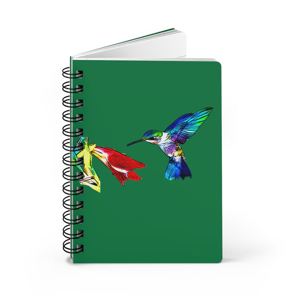 Hummingbird Sweet Green  Spiral Bound Journal