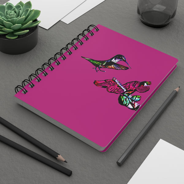 Hummingbird Bounce Neat Pink Spiral Bound Journal