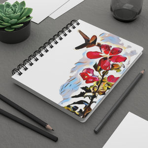 Hummingbird Red Rosa Spiral Bound Journal