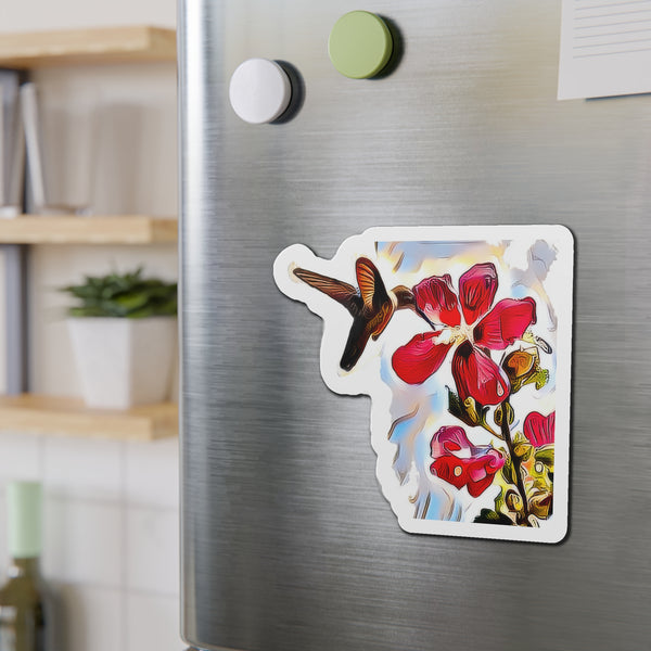 Hummingbird Red Rosa Alert Die-Cut Magnets