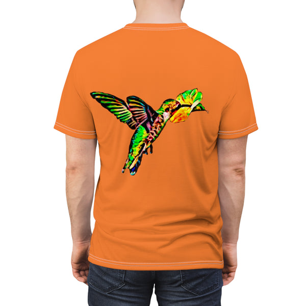 Unisex Cut & Sew Hummingbird Emerald Orange Tee (AOP 1)