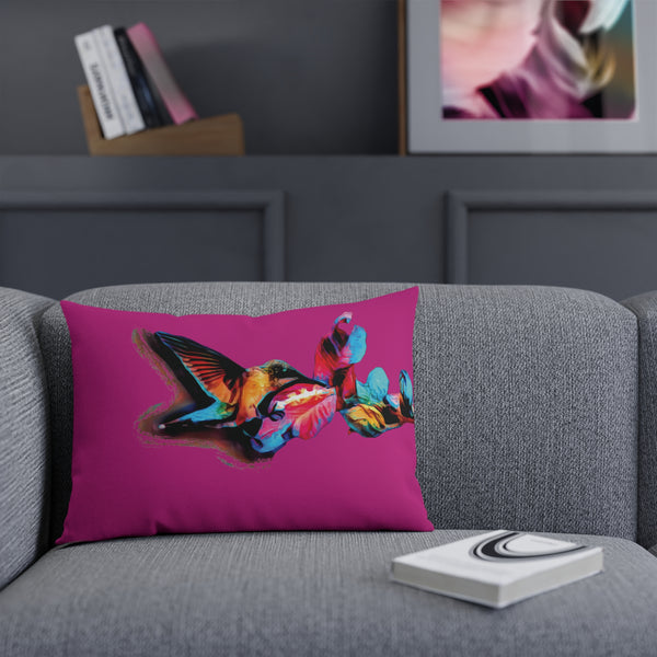 Hummingbird Landing Neat Pink Cushion