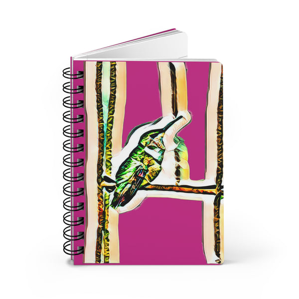 Hummingbird Gaze Neat Pink Spiral Bound Journal