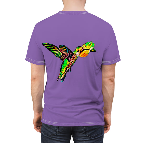 Unisex Cut & Sew Hummingbird Emerald Purple Tee (AOP 1)