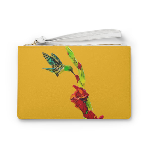 Hummingbird Gladiolus Yellow Clutch Bag (2)