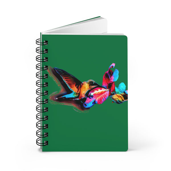 Hummingbird Landing Green Spiral Bound Journal