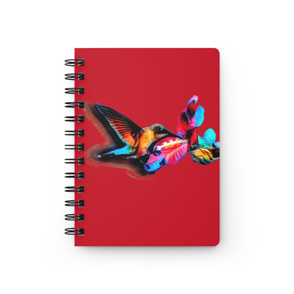 Hummingbird Landing Red Spiral Bound Journal