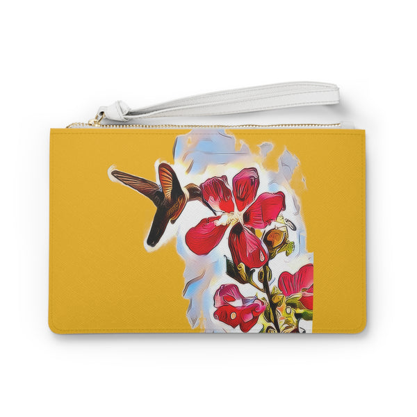 Hummingbird Red Rosa Yellow Clutch Bag (2)