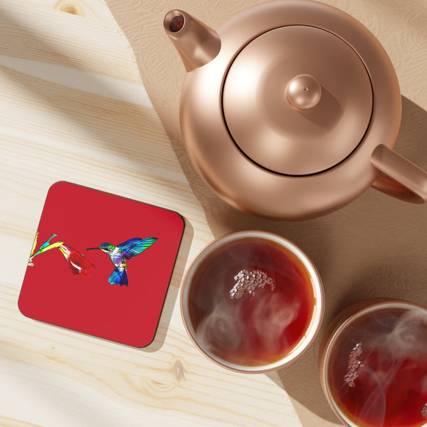 Hummingbird Sweet Red Hardboard Back Coaster