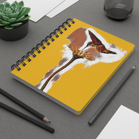 Hummingbird Flame Yellow Spiral Bound Journal