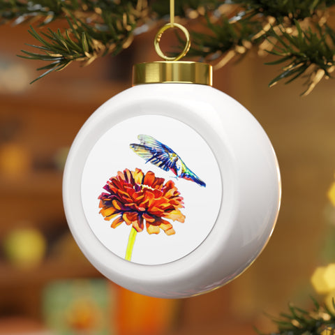 Hummingbird Wings Up Ball Ornament