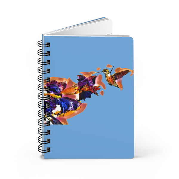 Hummingbird Violet Light Blue Spiral Bound Journal