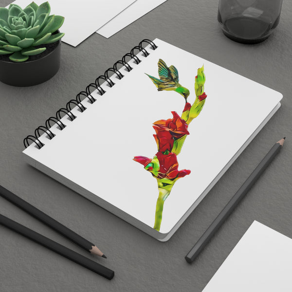 Hummingbird Gladiolus Standing Spiral Bound Journal