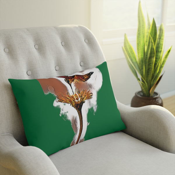 Hummingbird Flame Green Cushion