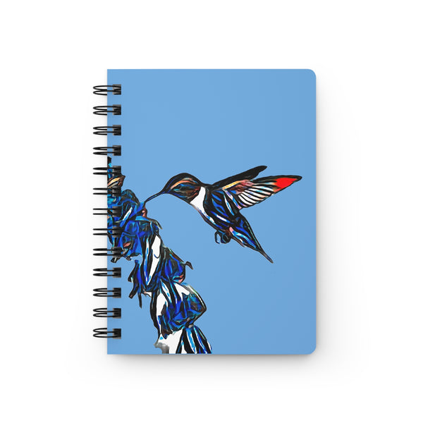 Hummingbird Blue Stick Light Blue Spiral Bound Journal