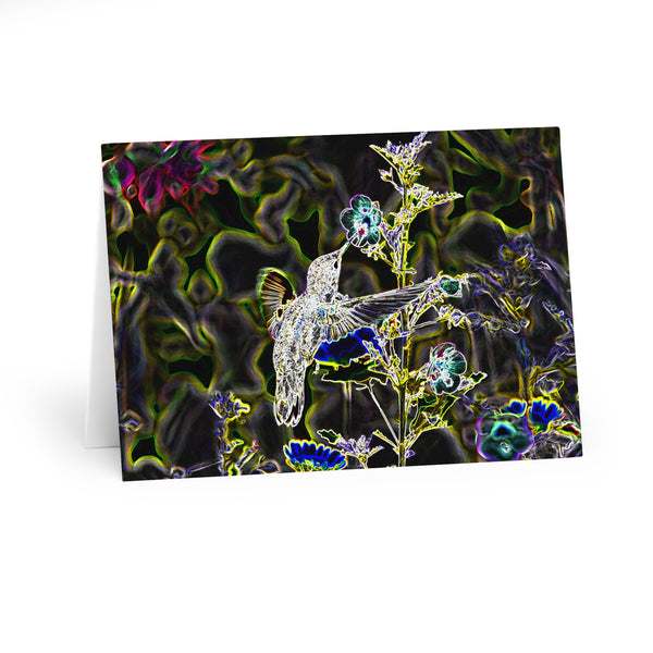 Dainty Pink Hummingbird Night Dreams Notecard (5 Pack)