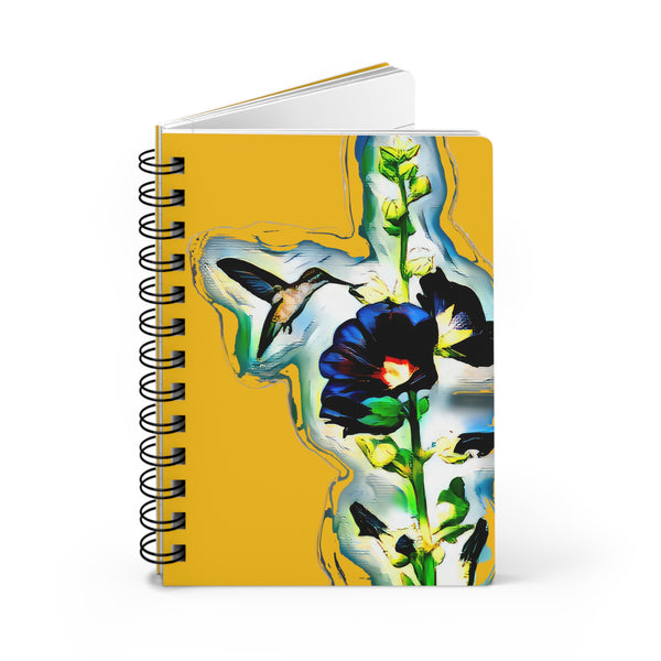 Hummingbird Standing Yellow Spiral Bound Journal